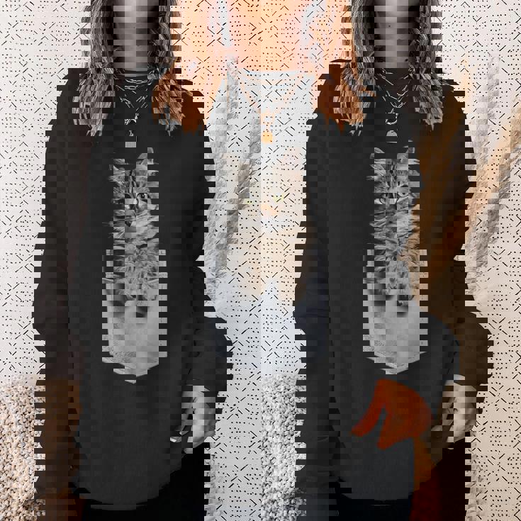 ポケットに入ったノルウェージャンフォレストキャット スウェットシャツ 彼女への贈り物