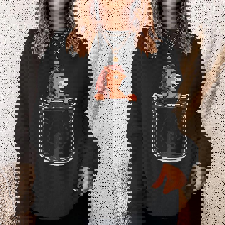 ポケットの中のかわいい馬 スウェットシャツ 彼女への贈り物