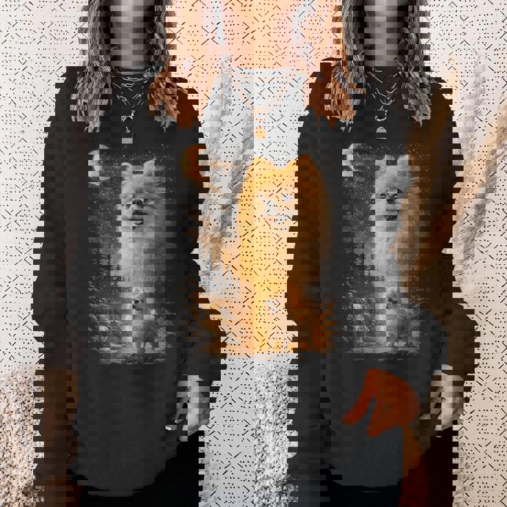 ポメラニアン ハウリング トゥ ザ ムーン ヴィンテージ 90年代 ファニー ペット オーナー スウェットシャツ 彼女への贈り物