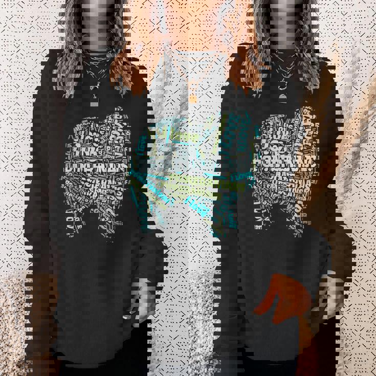 ポメラニアンが大好き-Word Cloud Pomeranians 犬ティー A スウェットシャツ 彼女への贈り物