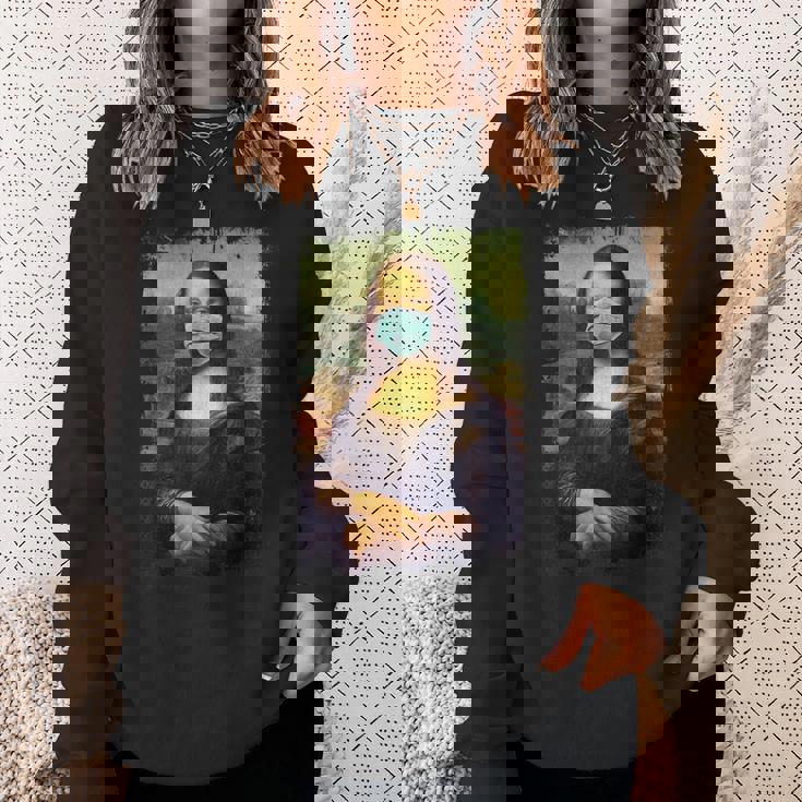 マスク付きモナリザ面白い有名な絵画検疫 スウェットシャツ 彼女への贈り物