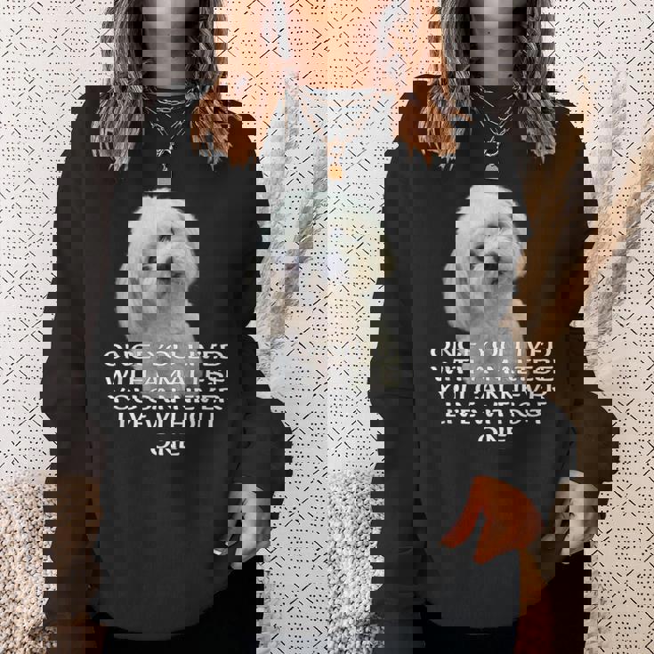 マルチーズ犬愛好家 子犬オーナー 真の愛 引用句デザイン スウェットシャツ 彼女への贈り物