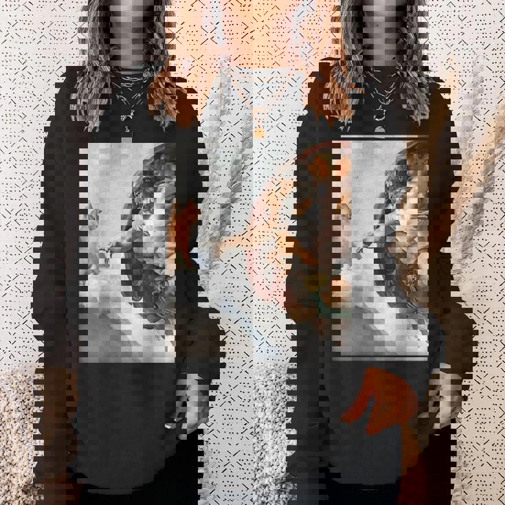 ミケランジェロの愉快な創作猫ミーム。 スウェットシャツ 彼女への贈り物