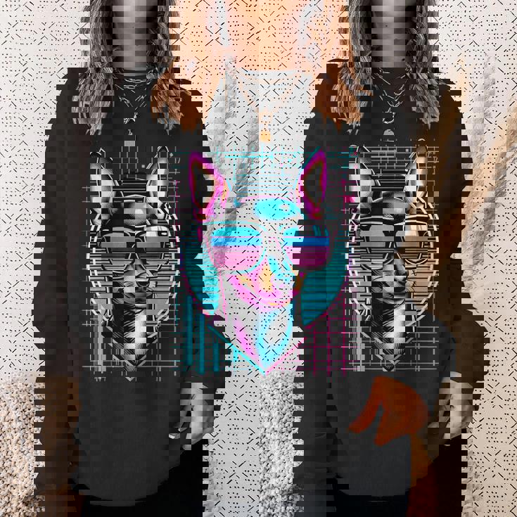 メンズ レディース ミニピン ヴェイパーウェーブ ミニチュア ピンシャー好き スウェットシャツ 彼女への贈り物