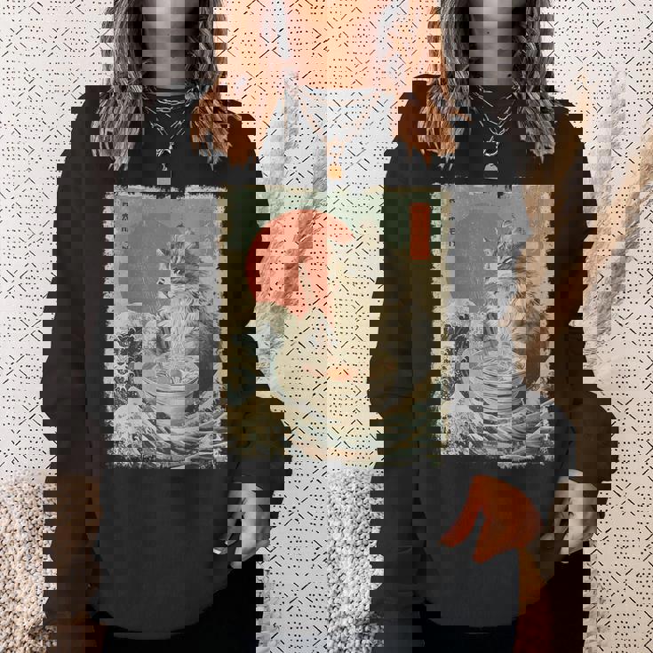 メインクーン 猫 ヴィンテージ ラーメン 和麺 スウェットシャツ 彼女への贈り物