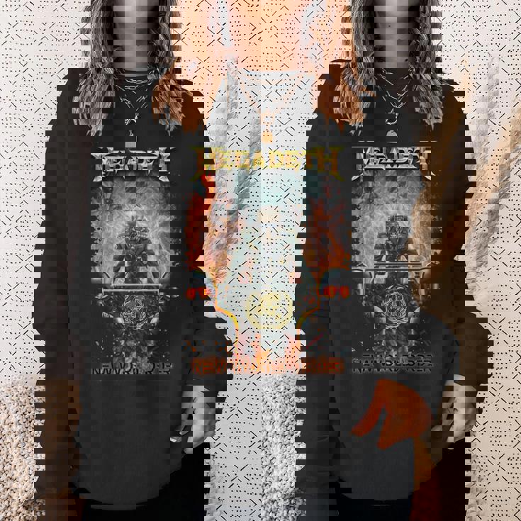 メガデス 新世界秩序 長袖tシャツ スウェットシャツ 彼女への贈り物