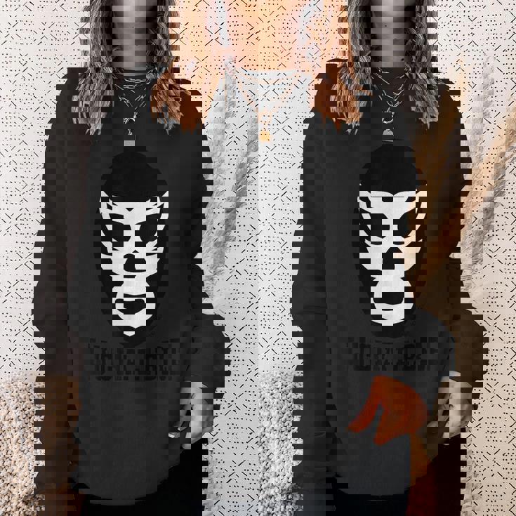 メキシカンルチャドール ルチャリブレ ブラック&ホワイト レスリングマスク スウェットシャツ 彼女への贈り物