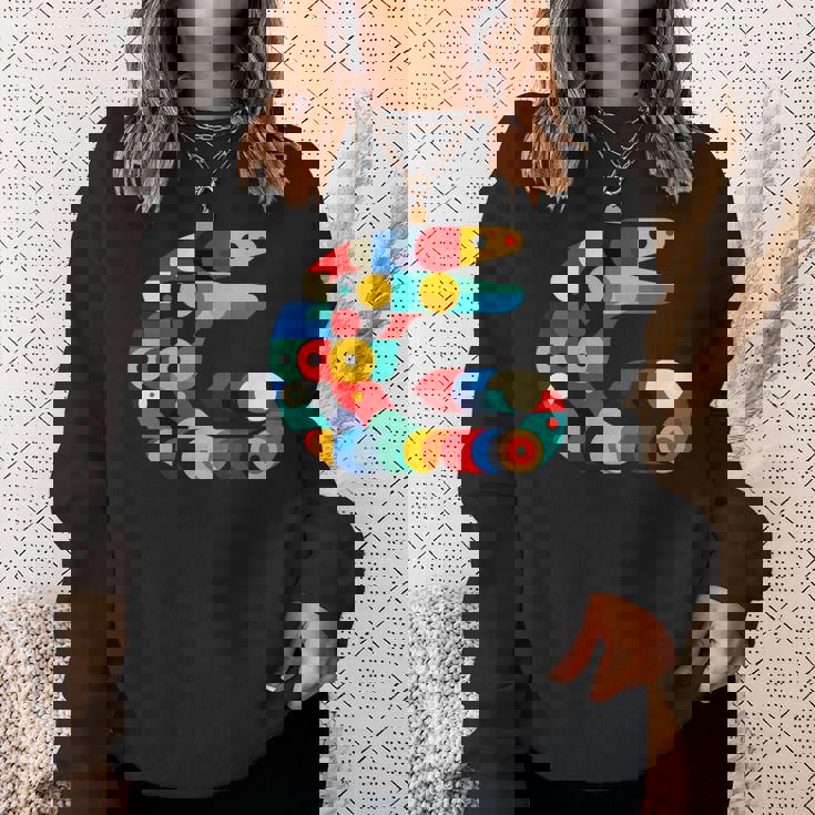 モダン 幾何学的 ミニマリズム イラスト ウツボ アート 長袖tシャツ スウェットシャツ 彼女への贈り物