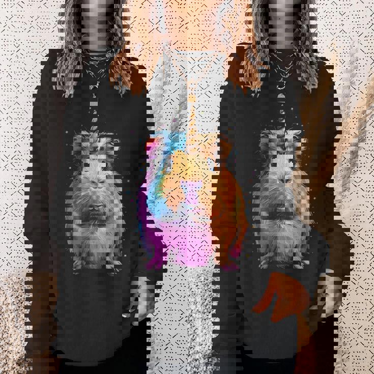 モルモット ユニコーン ギニコーン 面白い ペット モルモット好き 長袖tシャツ スウェットシャツ 彼女への贈り物