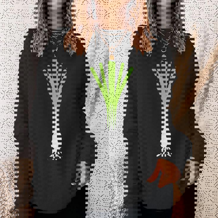 ユーモアリークミニマリスト野菜シンプルなネギ スウェットシャツ 彼女への贈り物