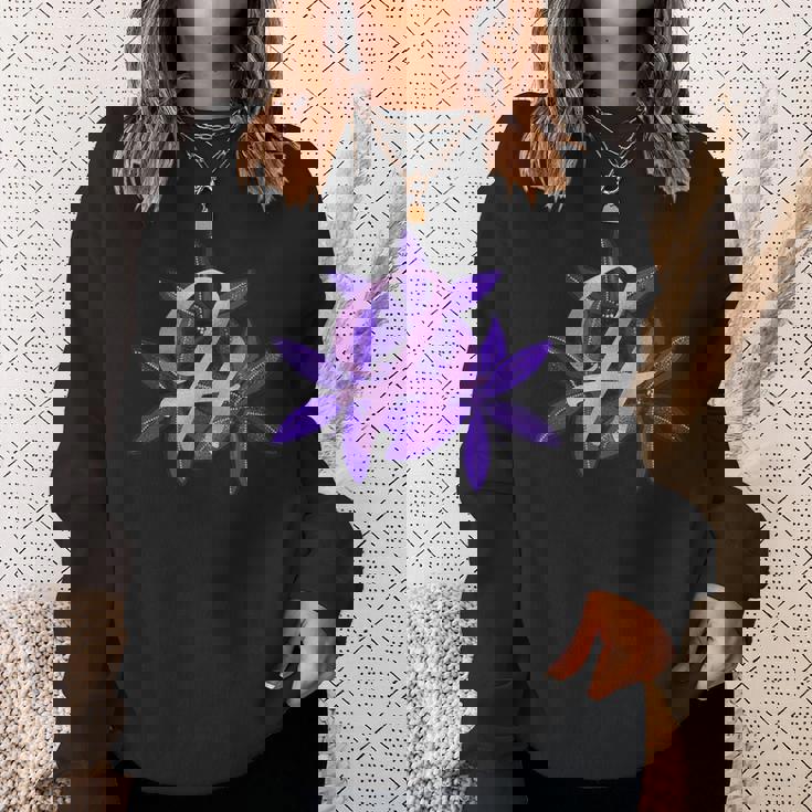 ライラック イニシャル H モノグラム パープル フローラル スウェットシャツ 彼女への贈り物