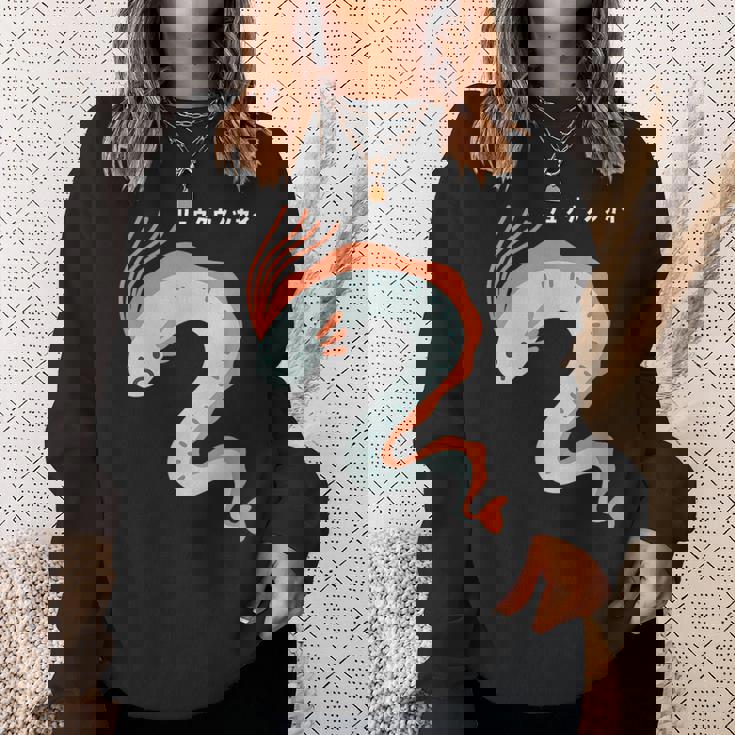 リュウグウノツカイ Oarfish イラスト ゆるい 簡単 おもしろ かわいい 人気 深海魚 伝説の深海魚 スウェットシャツ 彼女への贈り物