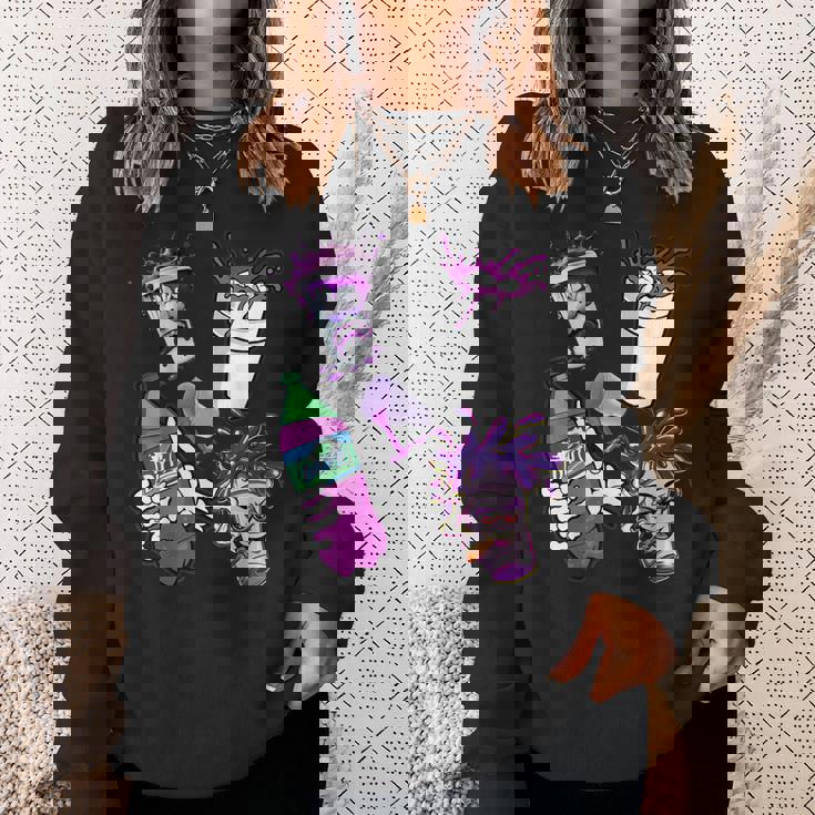 リーンシャツ、パープルドランク、ダーティダブルカップ、リーンラインスモーク スウェットシャツ 彼女への贈り物