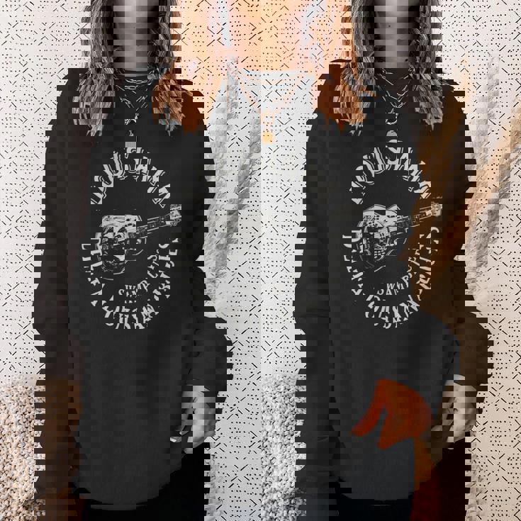 ルイジアナ スワンプ ブルースアメリカンギター 音楽 ビンテージ 長袖tシャツ スウェットシャツ 彼女への贈り物