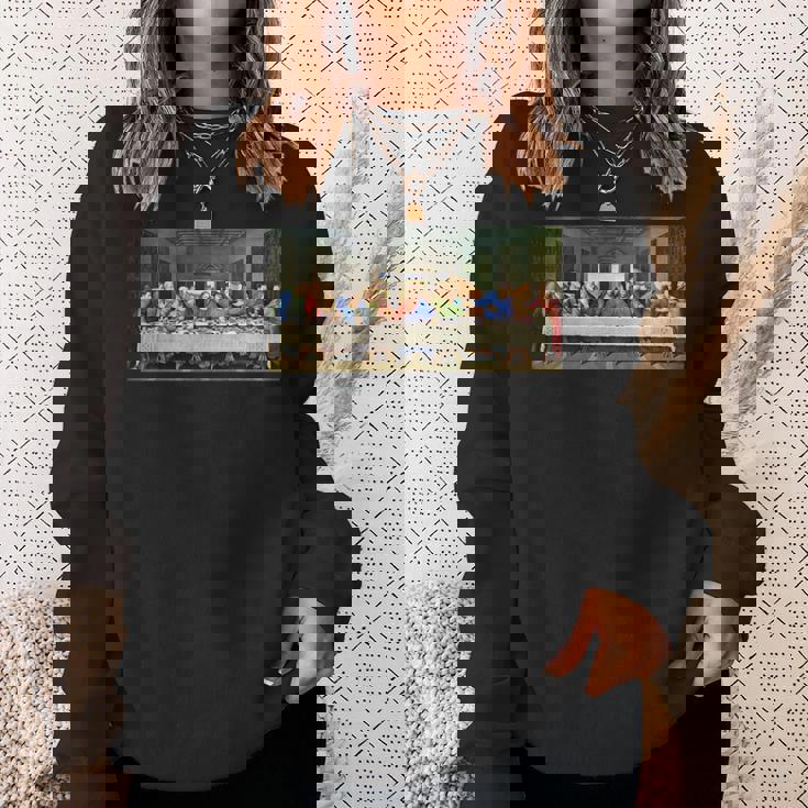 レオナルド・ダ・ヴィンチによる最後の晩餐1495 長袖tシャツ スウェットシャツ 彼女への贈り物