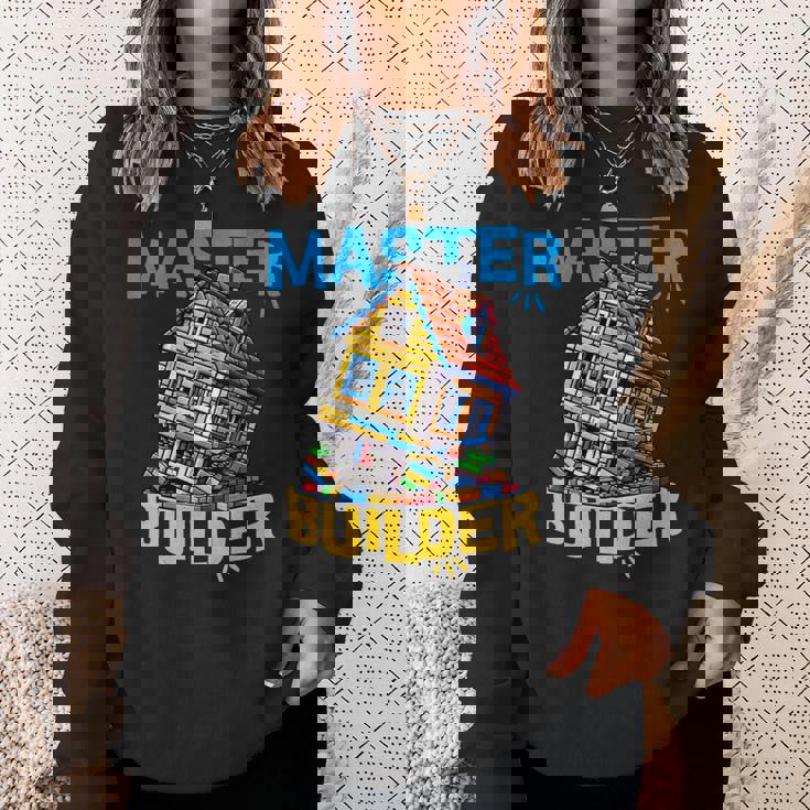 レゴのレンガ造りマスタービルダー面白い曲がった家。 長袖tシャツ スウェットシャツ 彼女への贈り物