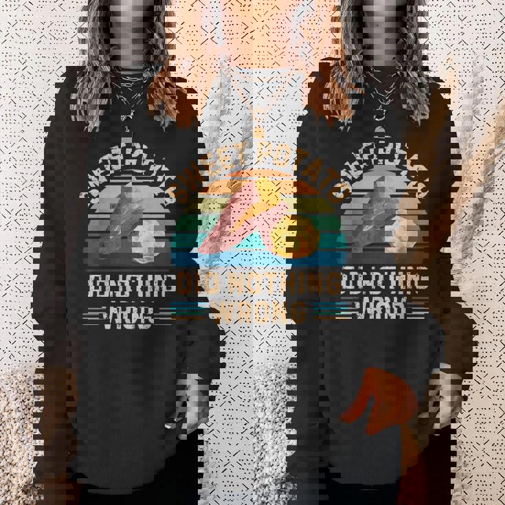 レトロ サツマイモ Did Nothing Wrong ヴィンテージ サツマイモ スウェットシャツ 彼女への贈り物