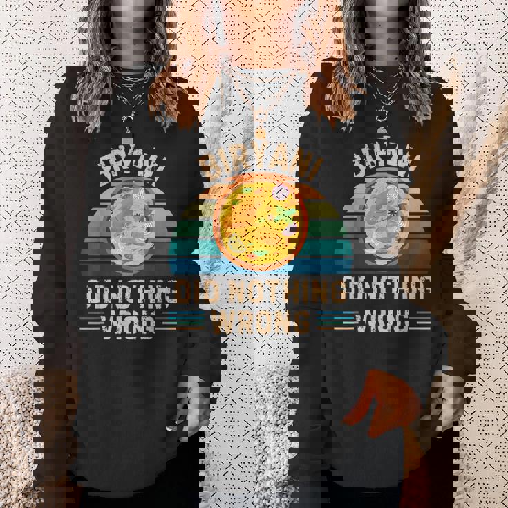 レトロ ビリヤニ Did Nothing Wrong ヴィンテージ ビリヤニ 食品愛好家 スウェットシャツ 彼女への贈り物