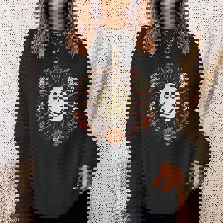 レトロ ヴィンテージ スマイルバイブ モチベーション ポジティブバイブ スウェットシャツ 彼女への贈り物