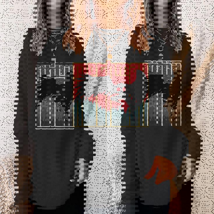 レトロモスマン-オリジナルのウェストバージニアクリプティッドアートワーク スウェットシャツ 彼女への贈り物