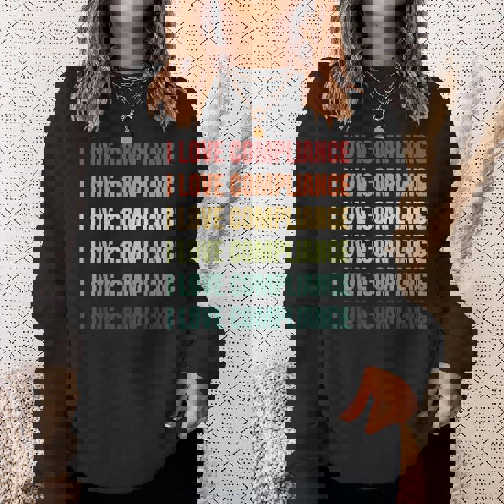 レトロ私はコンプライアンスが大好きです スウェットシャツ 彼女への贈り物