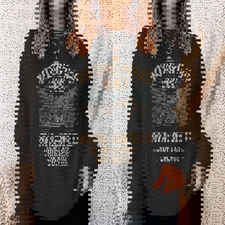 ロイヤルエンフィールドwdReクラシックモーターサイクルww2 長袖tシャツ スウェットシャツ 彼女への贈り物