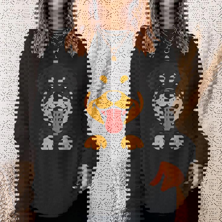 ロットワイラー犬ユーモアかわいいシンプルな愛ロットワイラー スウェットシャツ 彼女への贈り物