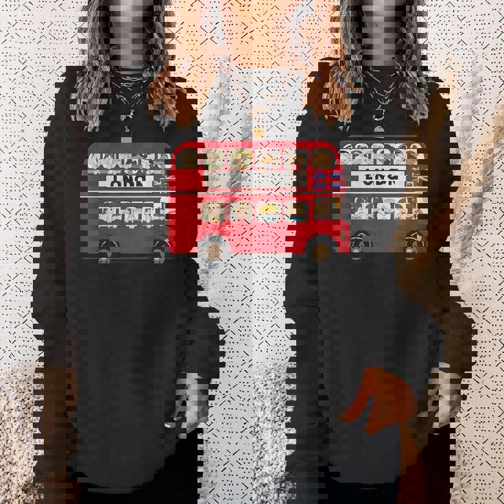 ロンドン イングランド ダブルデッカー レッドバス キッズ ツーリスト お土産 スウェットシャツ 彼女への贈り物