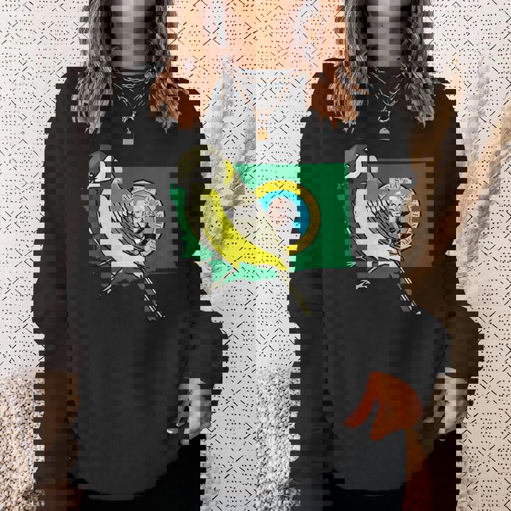 ワシントン州旗 ゴールドフィンチ 鳥 スウェットシャツ 彼女への贈り物