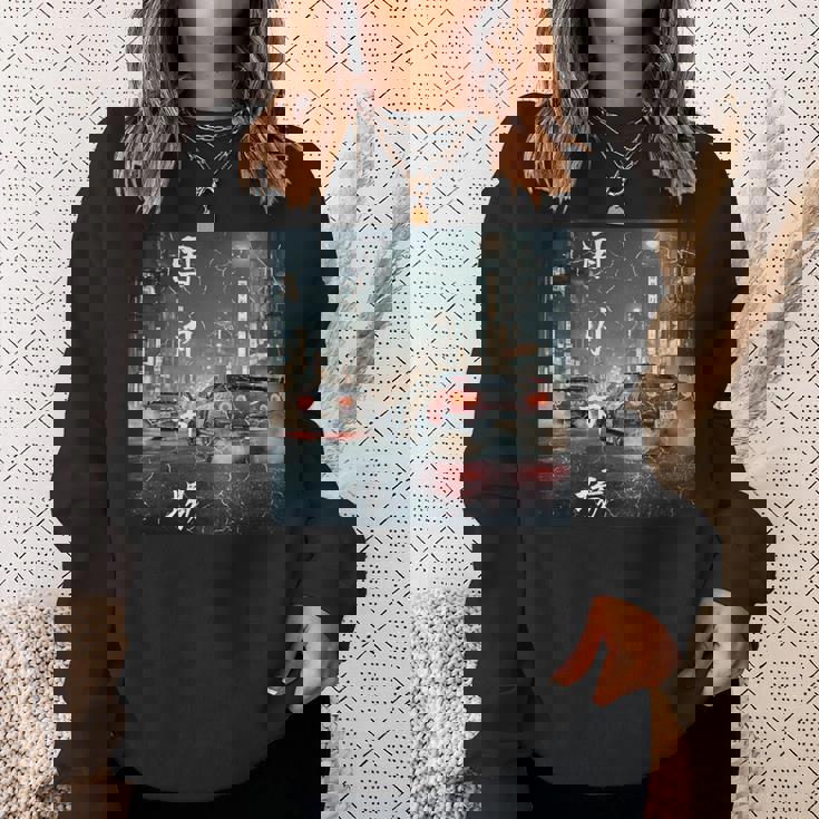 ヴィンテージ ディストレス Jdm レジェンド ドリフト レーシングカー 東京ストリート 長袖tシャツ スウェットシャツ 彼女への贈り物