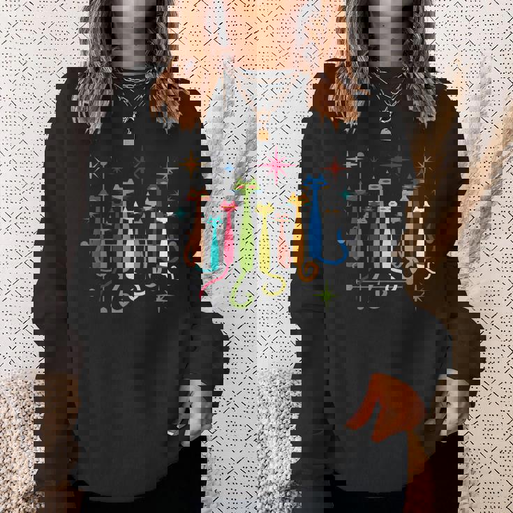 ヴィンテージ レトロ ミッドセンチュリー モダンルック 猫 50年代 60年代スタイル スウェットシャツ 彼女への贈り物