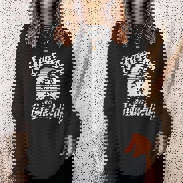 ヴィンテージbaecation With My Better ハーフマッチングカップル 長袖tシャツ スウェットシャツ 彼女への贈り物