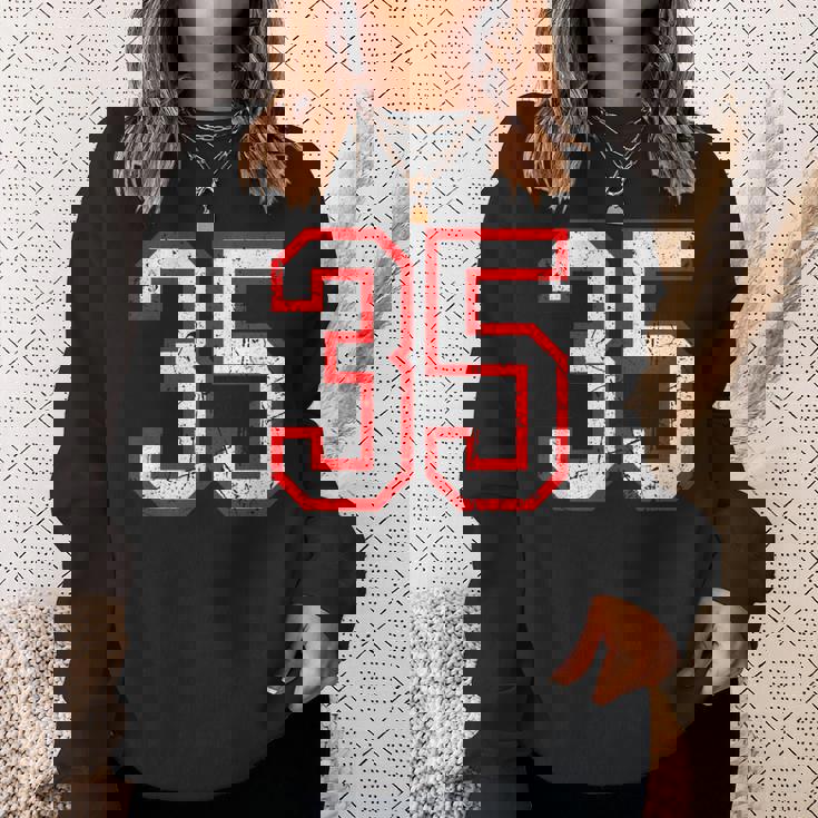 ヴィンテージナンバー 35 ホワイトレッドスポーツ代表チームナンバー 35 スウェットシャツ 彼女への贈り物