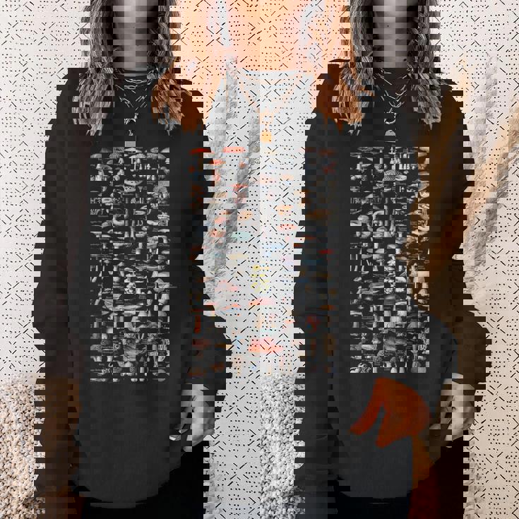 ヴィンテージマッシュルームピッカードイツ語の名前 闇 スウェットシャツ 彼女への贈り物