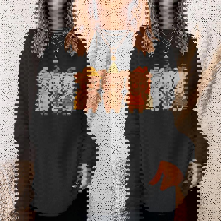 三匹の子ぶたのおとぎ話の絵本 スウェットシャツ 彼女への贈り物