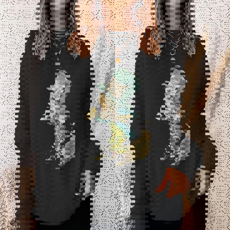 不思議の国のアリス マッドハッター ヴィンテージイラスト スウェットシャツ 彼女への贈り物