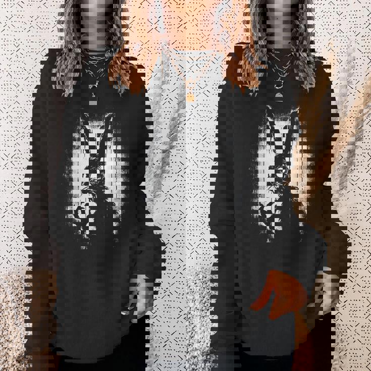 不気味なゴスウサギ、ホラーバニー、奇妙なコアウサギ スウェットシャツ 彼女への贈り物