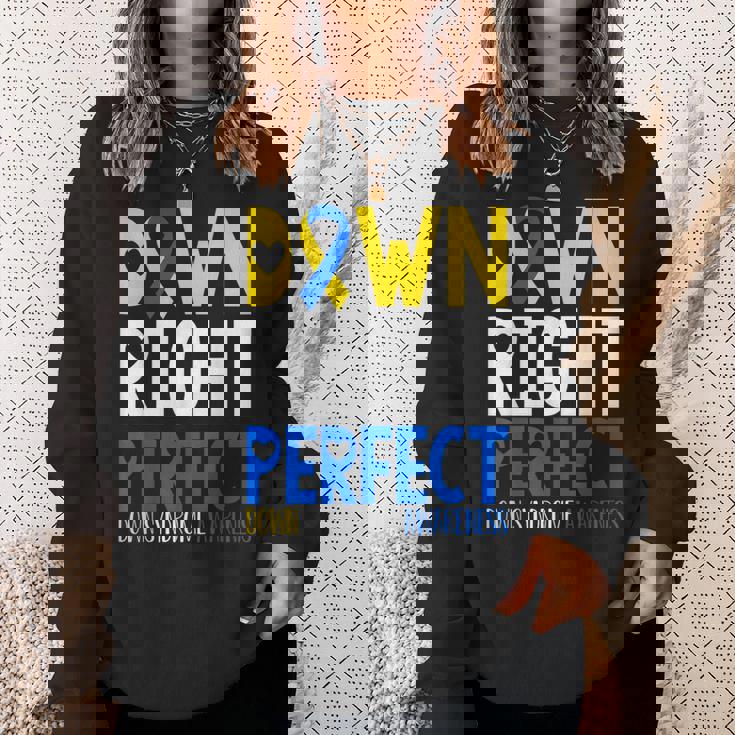 世界ダウン症啓発デーダウン右パーフェクトt21 スウェットシャツ 彼女への贈り物