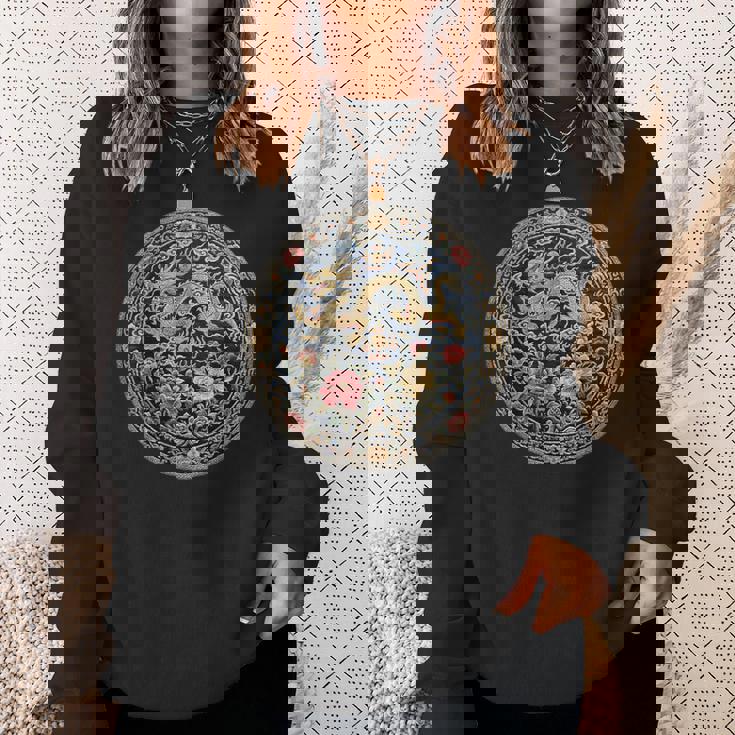 中国刺繍柄 龍 竜 ドラゴン 中国 清朝 ドラマ 牡丹 スウェットシャツ 彼女への贈り物