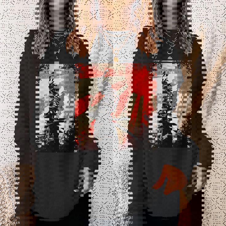 侍 日本のレトロアート 武士道 ヴィンテージ戦士 スウェットシャツ 彼女への贈り物