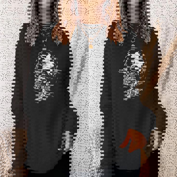 兵士 スカル スケルトン ミリタリー アーミー メモリアルデー 愛国心 スウェットシャツ 彼女への贈り物