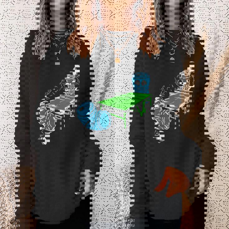 卓球 おもしろビール ピンポン スウェットシャツ 彼女への贈り物