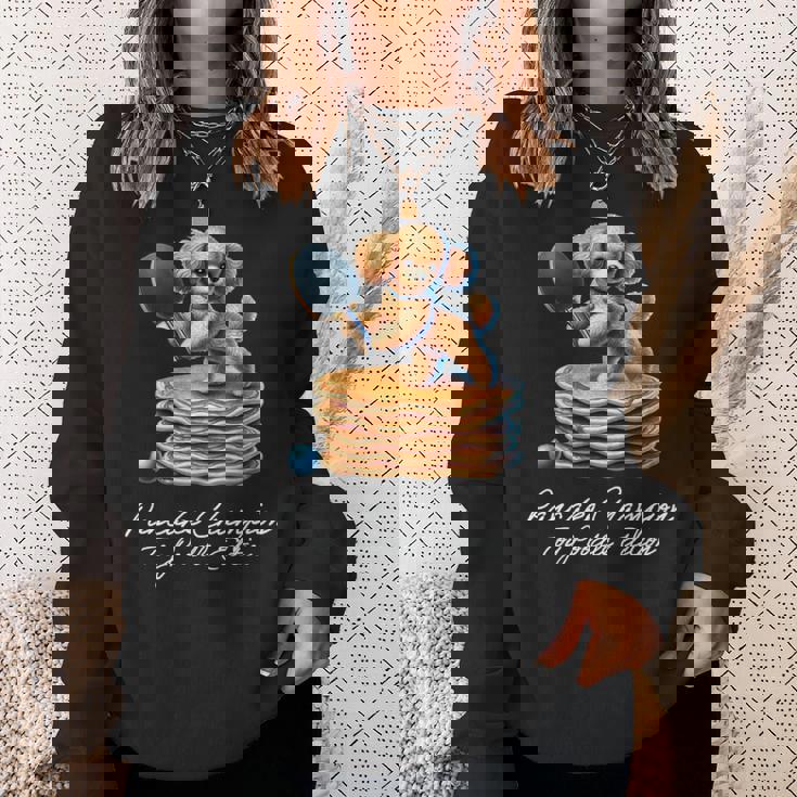 卓球 トイプードル スイーツ パンケーキ 面白い アートデザイン 可愛い おしゃれ 動物 英字 スポーツ 長袖tシャツ スウェットシャツ 彼女への贈り物