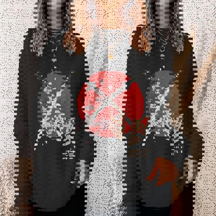 古代日本の桜 侍刀 スウェットシャツ 彼女への贈り物