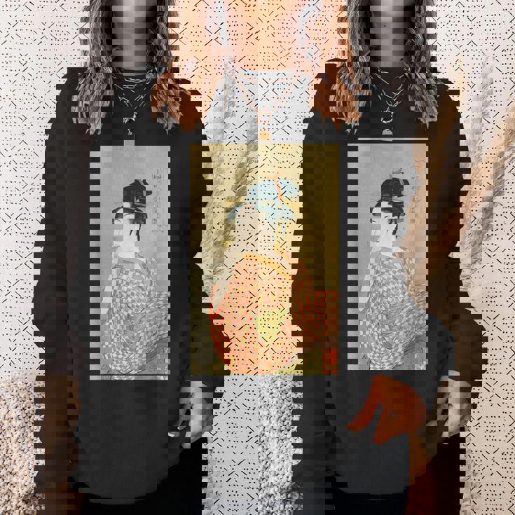 喜多川歌麿「婦女人相十品 ポペンを吹く娘」 スウェットシャツ 彼女への贈り物