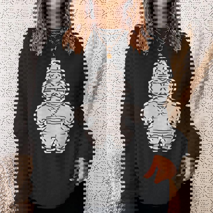 土偶 どぐう【ゆるフレンズ】遮光器土偶 歴史土器 長袖tシャツ スウェットシャツ 彼女への贈り物