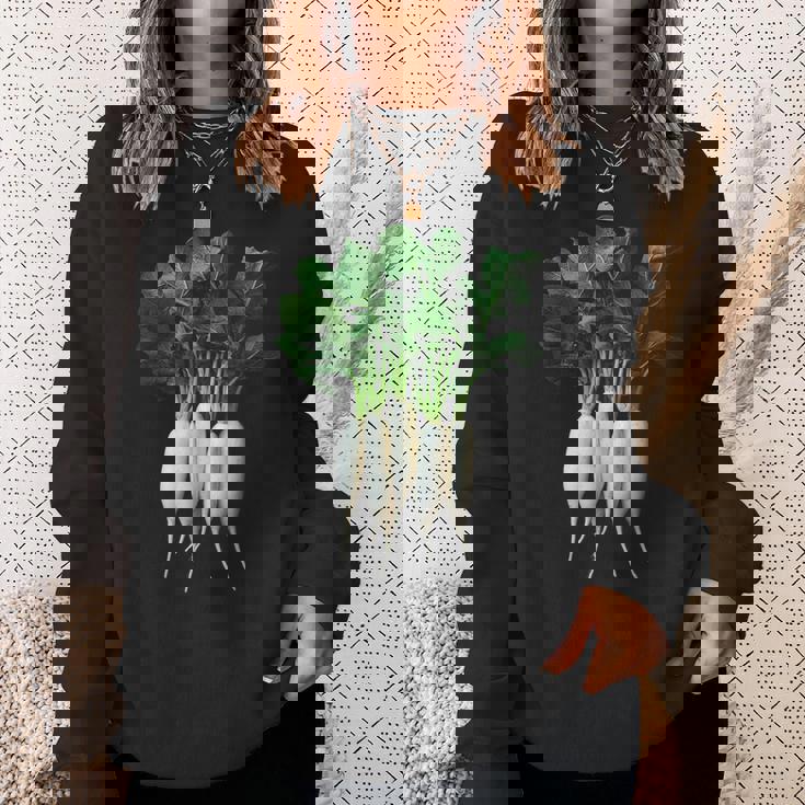 大根 野菜 グラフィックアート 大根 スウェットシャツ 彼女への贈り物