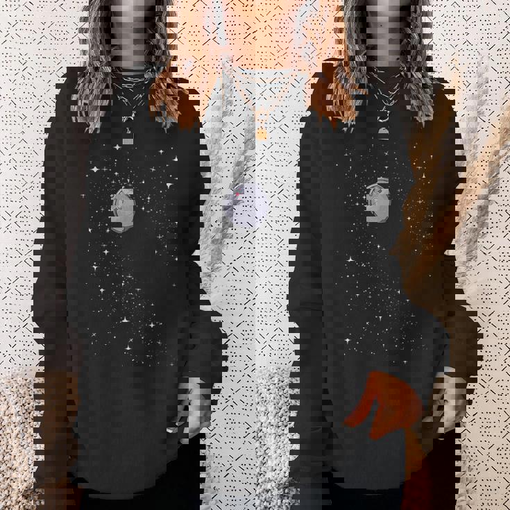 天の川 面白い 宇宙ロボット 掃除機 星をきれいに スウェットシャツ 彼女への贈り物