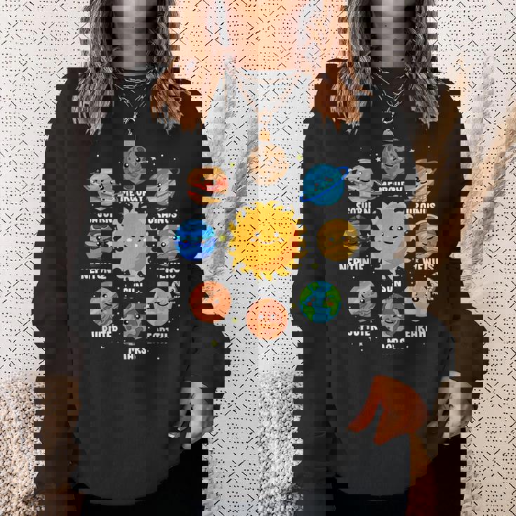 太陽系 9つの惑星 かわいい惑星 恋人 宇宙 天文学 スウェットシャツ 彼女への贈り物