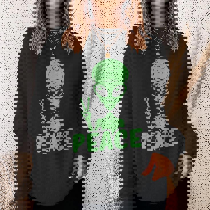 宇宙人 平和 Ufo 変な宇宙人 スウェットシャツ 彼女への贈り物